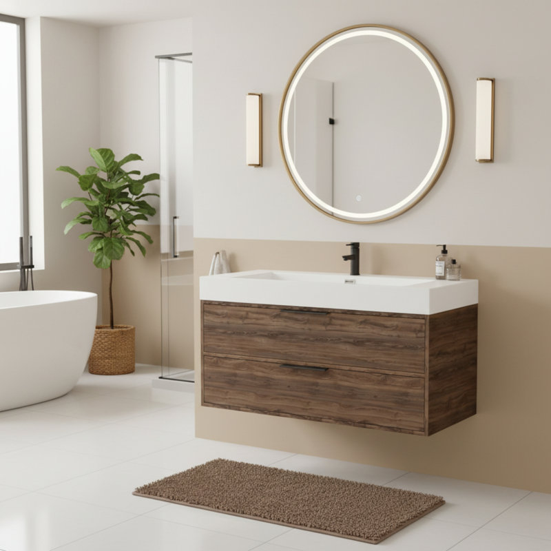 42'' Single Bathroom Vanity with Cultured Marble Top, Americana