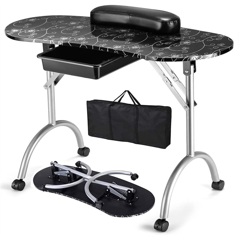 Table de manucure pliable avec tiroir