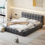 Grand lit plateforme tapissier avec tissu épais, lit au sol avec structure solide, gris-1243056540