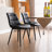 Modern Upholstered Back Dining Chair Armless Side Chair With Metal Legs-2123308379