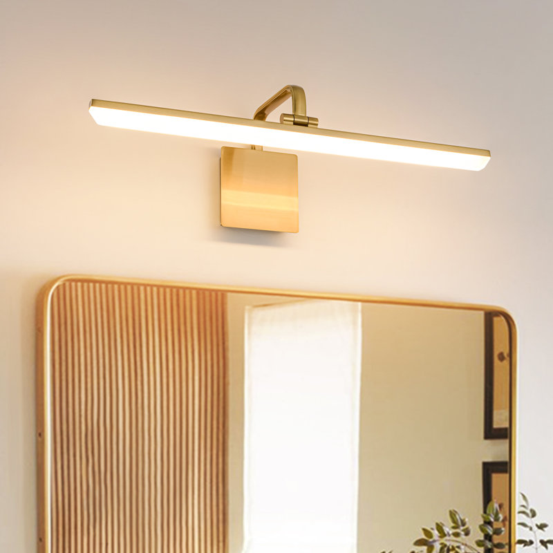 Barre de salle de bain à DEL Mekesha, 3000 K à 6000 K,  H 5,1 po x l 23,6 po x P 8,3 po, Brass Gold