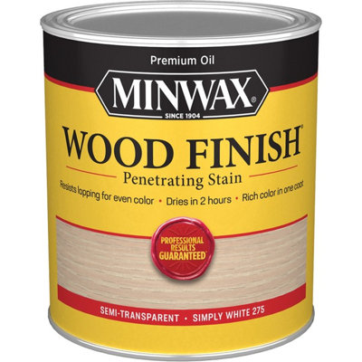 Minwax 70052 Qt Simply White 275 Semi-Transparent Stain-1PK