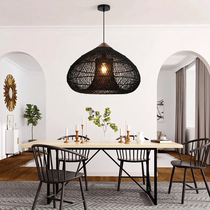 Bhatt 1 - Light Dome Pendant, 13.77'' H X 23.62'' W X 23.62'' D, Black