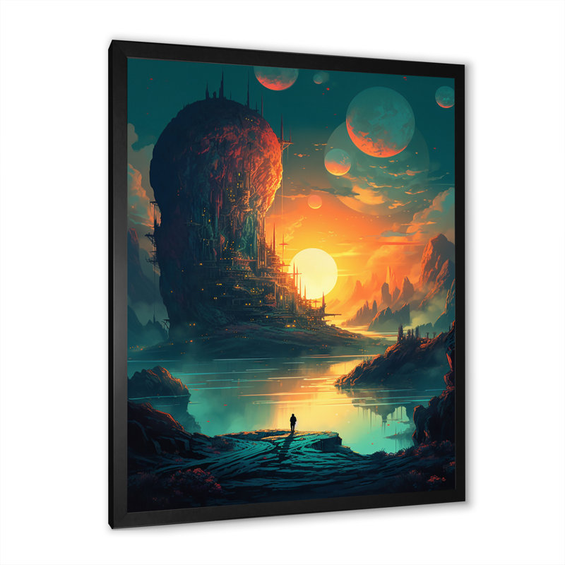 Futuristic Dreams I - impression, Cadre simple noir, H 20 po x l 12 po x P 1 po