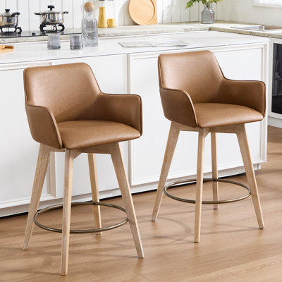 Tabouret de comptoir pivotant en cuir Ashwood
