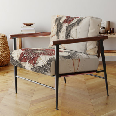Cyress - Fauteuil d'appoint géométrique abstrait en velours
