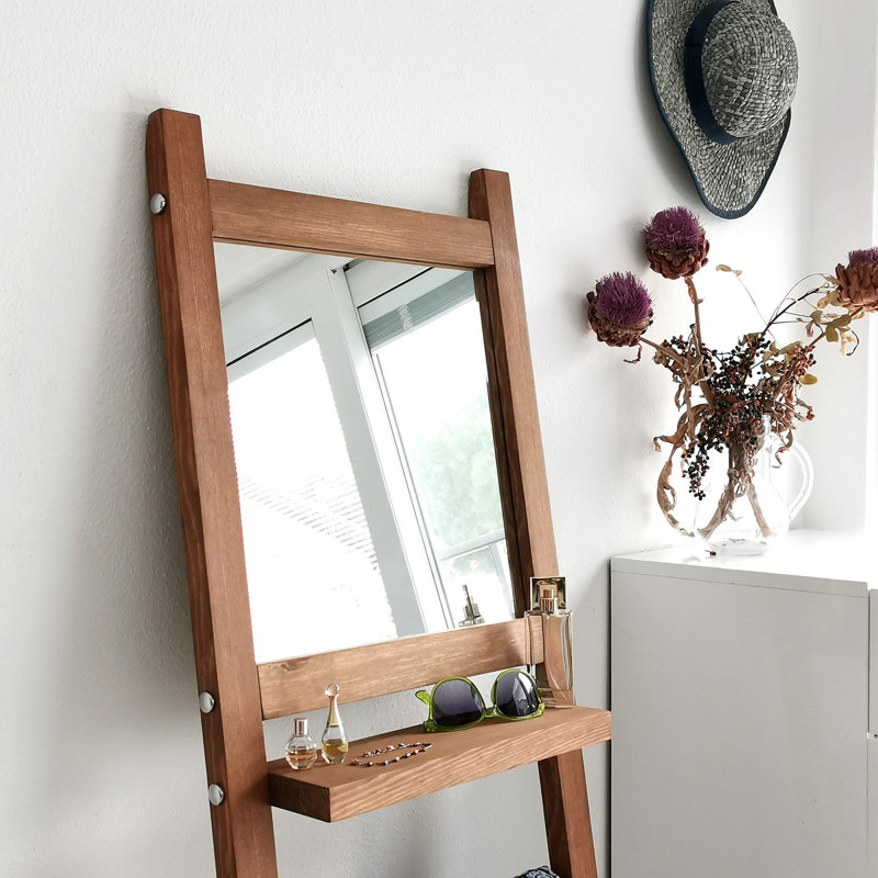 Sabb Wood Flat Floor Mirror, Walnut