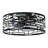 19'' 7-Blade Crystal Indoor Enclosed Caged Flush Mount Ceiling Fan with Light Kit and Remote Control-1421399258