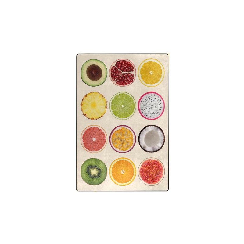 5 X 7 Ft Colorful Fruit Slice Rug for Kitchen Dining Room