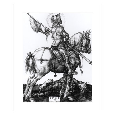 Saint-George et le dragon par Albrecht Dürer - impression giclée encadrée