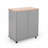 31.5” Kitchen Island Cart on Wheels – Rubberwood Top, 2 Drawers + 3 Shelves + Cabinet (Gray)-1166327593