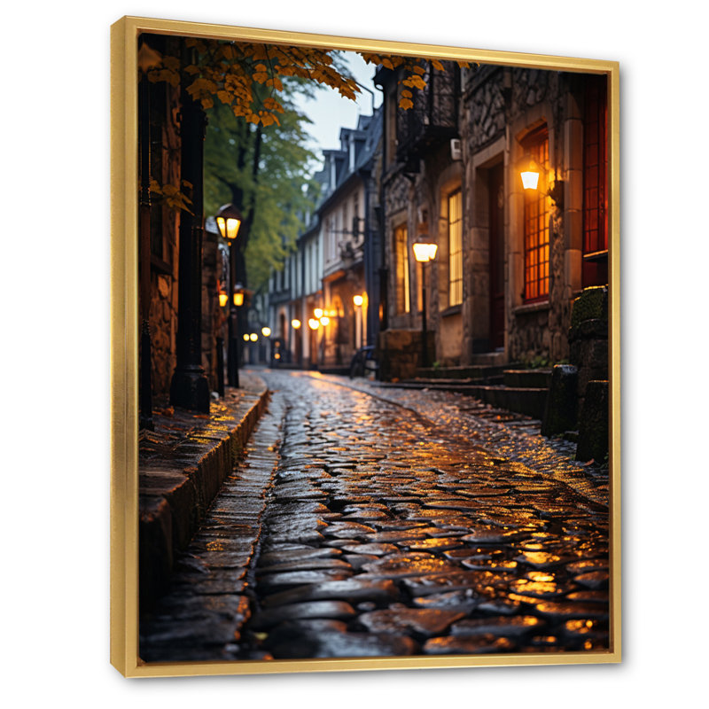 Krishil France, charmants pavés, impression sur toile, H 32 po x l 24 po x P 1 po, Cadre flottant doré