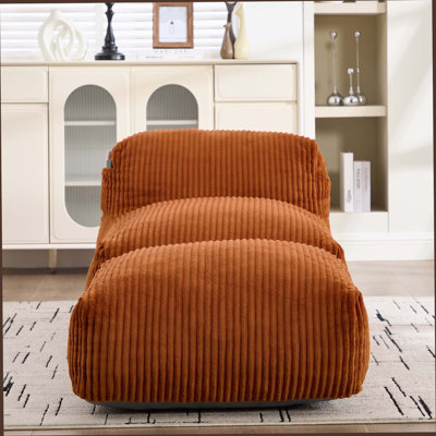 Big Bean Bag Chair For Adults,Lounger Large Bean Bag Sofa, Memory Foam Filled Beanbag Chair For Living Room, Bedroom, Balcony,Comfy Corduroy Bean Bag Chair With Ottoman,Ergonomic Support & Premium Com