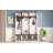 Farmhouse Wooden Style Hall Tree With Arched Design, Practical Entryway Walnut Storage Bench With 5 Black Hooks, Minimalist 4-In-1 Hallway Shoe Cabinet With 7 Cubbies For Mudroom, Living Room-387225588