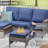 76.7 Inch Wide Weather-Resistant Wicker Patio Sofa With Blue Cushions For Outdoor Comfort And Style-628306365