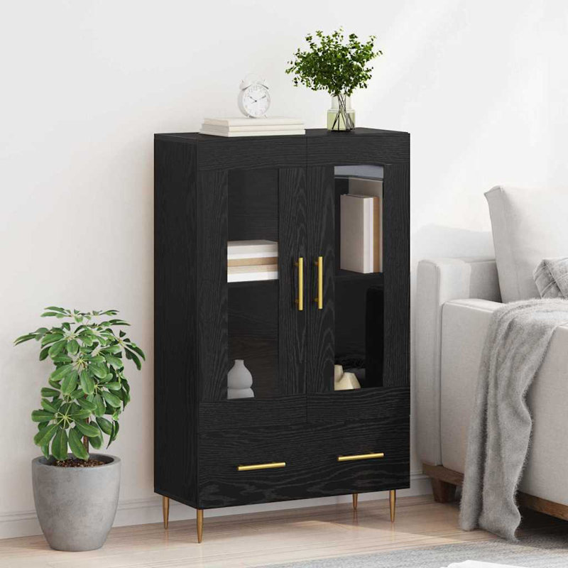 Highboard Accent Chest, Black Oak