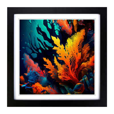 Coral Reef Abstract Expressionism - Framed Print