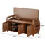   Banc de rangement pour chaussures en bambou brun avec tablettes latérales et compartiment de siège caché-29869385