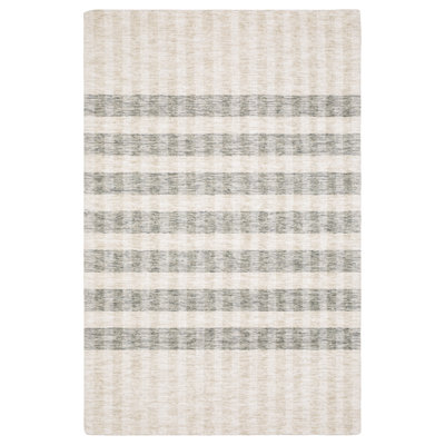 Tapis à motif de fibres recyclées beige / gris Thayer