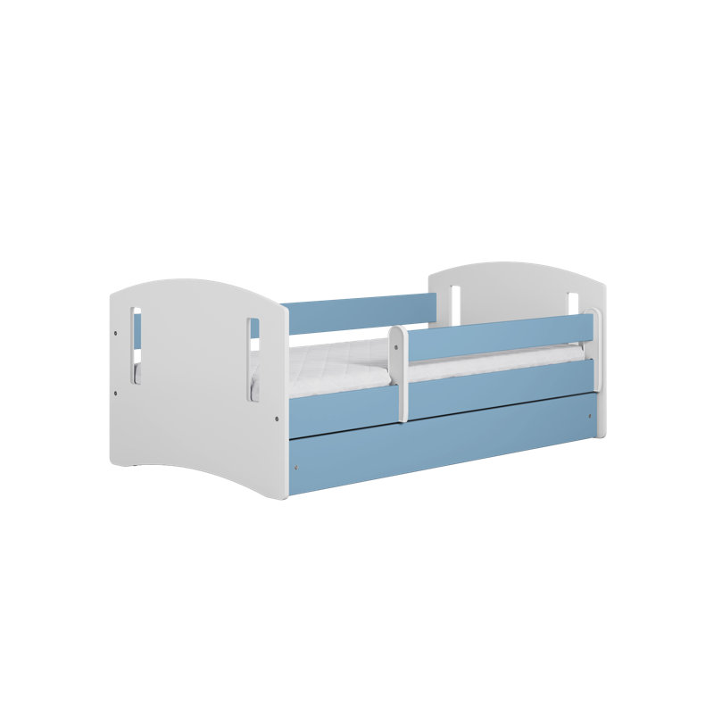 Hermes Drawer Convertible Bed and Mattress, European Toddler (80 x 160 cm), Blue