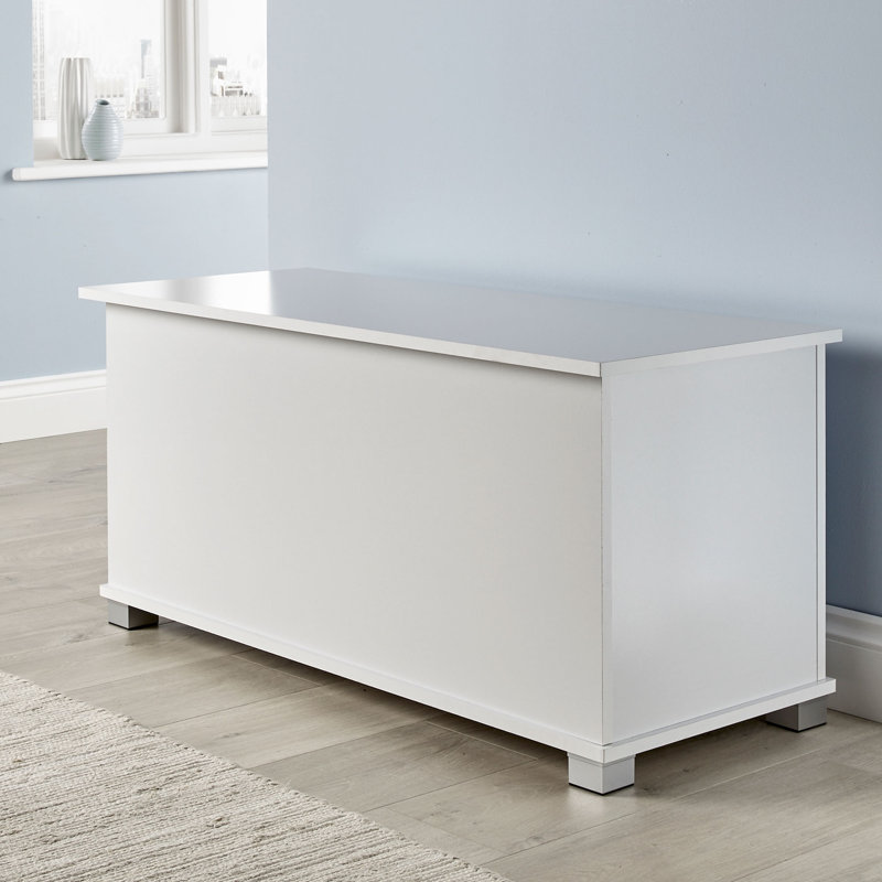 Starbuck Blanket Ottoman Storage Box Chest, White