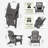 HDPE Outdoor Adirondack Foldable Chair Set Fire Pit Chair with Cup Holder-282260867