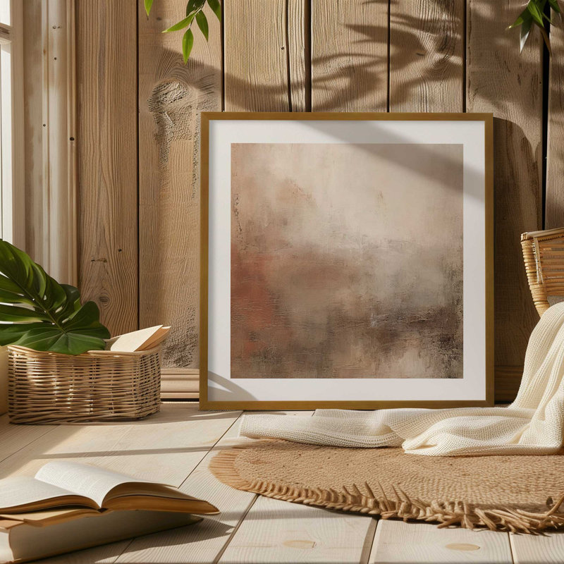 Russet Mists Unfolding v1 Print, Brushed Gold Picture Framed, 16" H x 16" W x 1.25" D