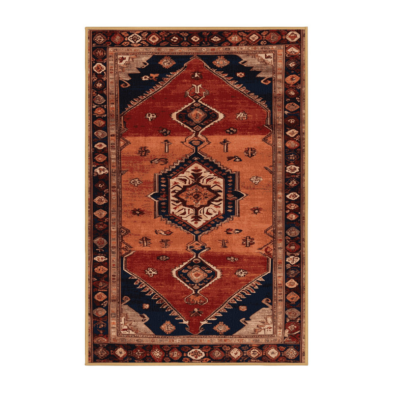 Tapis brun turc lavable à la machine, Rectangle de 5 pi x 8 pi
