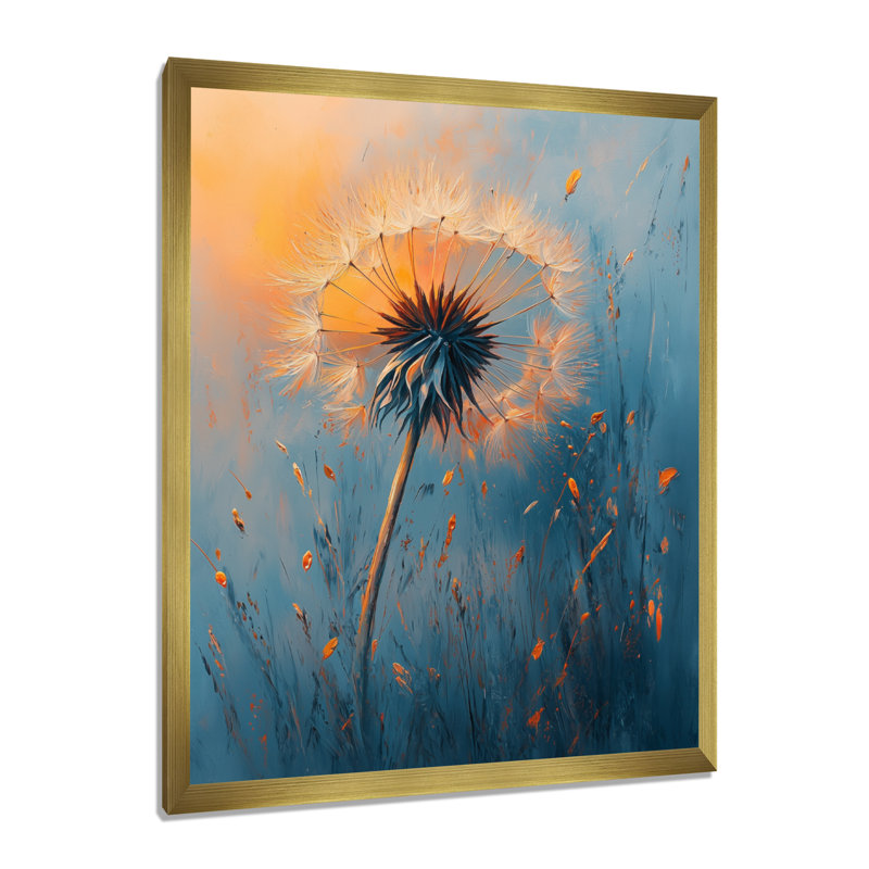 Huntley - art mural floral, H 20 po x l 12 po, Impression encadrée, Doré