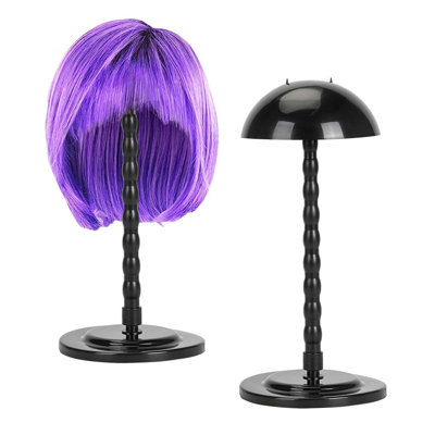 2 Pack Wig Holder Hat Stand Plastic Portable Wig Head Styling Display Stands, 13.8 Inch
