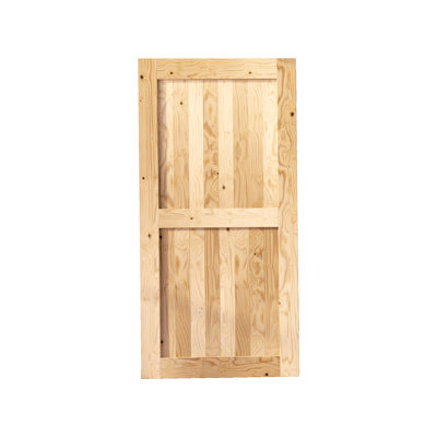 84'' Solid Wood Paneled without Installation Hardware Kit Barn Door