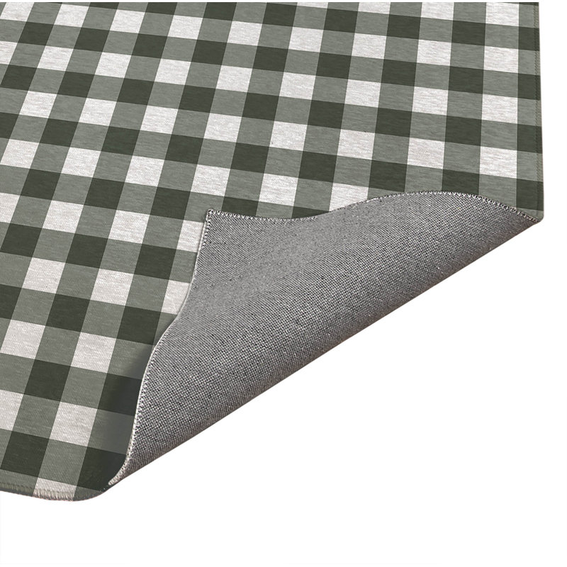 Proper Gingham Non-Slip Outdoor Rug, Rectangle 5' x 7'