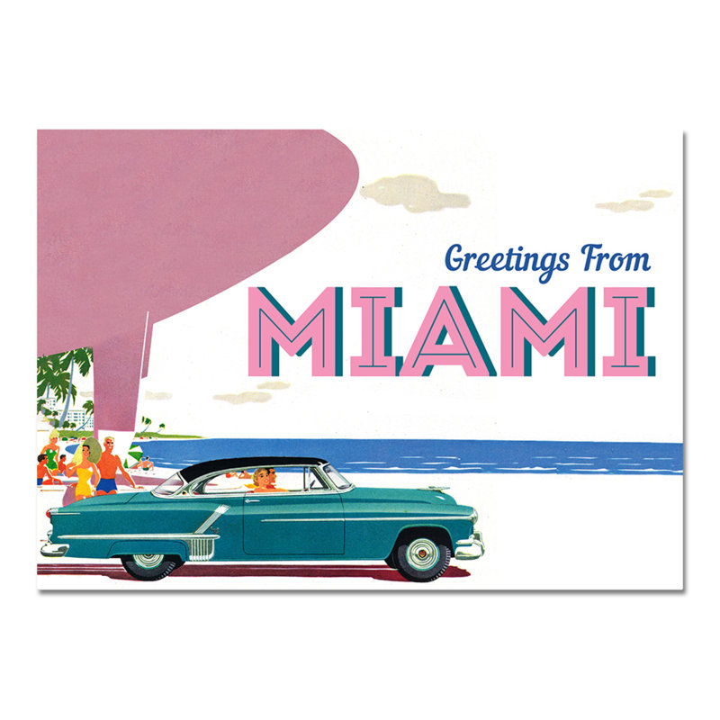 Saluti Da Miami - Rectangle Illustration, 95cm H x 135cm W