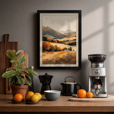 Autumn Farmland Rustic - Framed Print