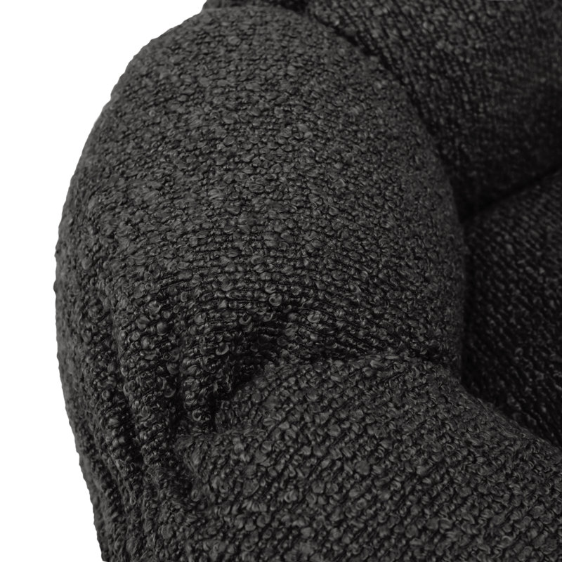 Lit rond avec coussin de siège amovible, H 5 po x l 45 po x P 45 po, Noir