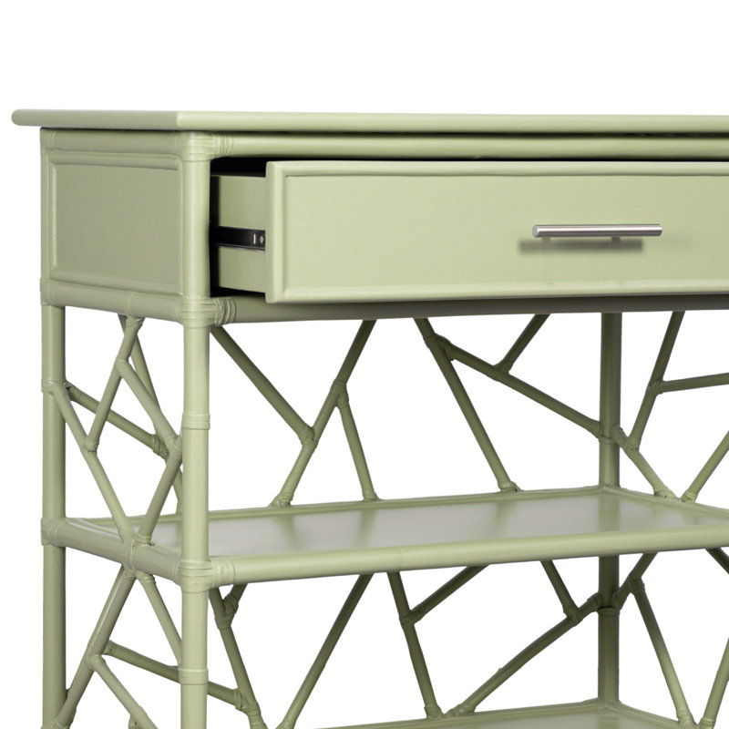 End Table with Storage, Celery Green