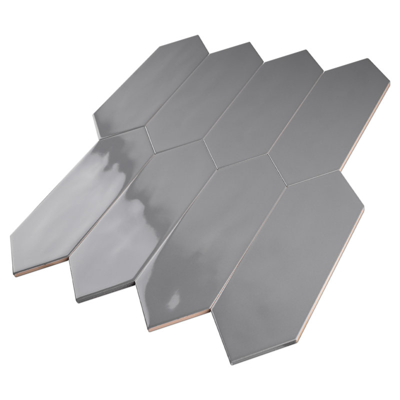 Carrelage mural en céramique polie 3,94 po x 11,81 po Taylor, gris