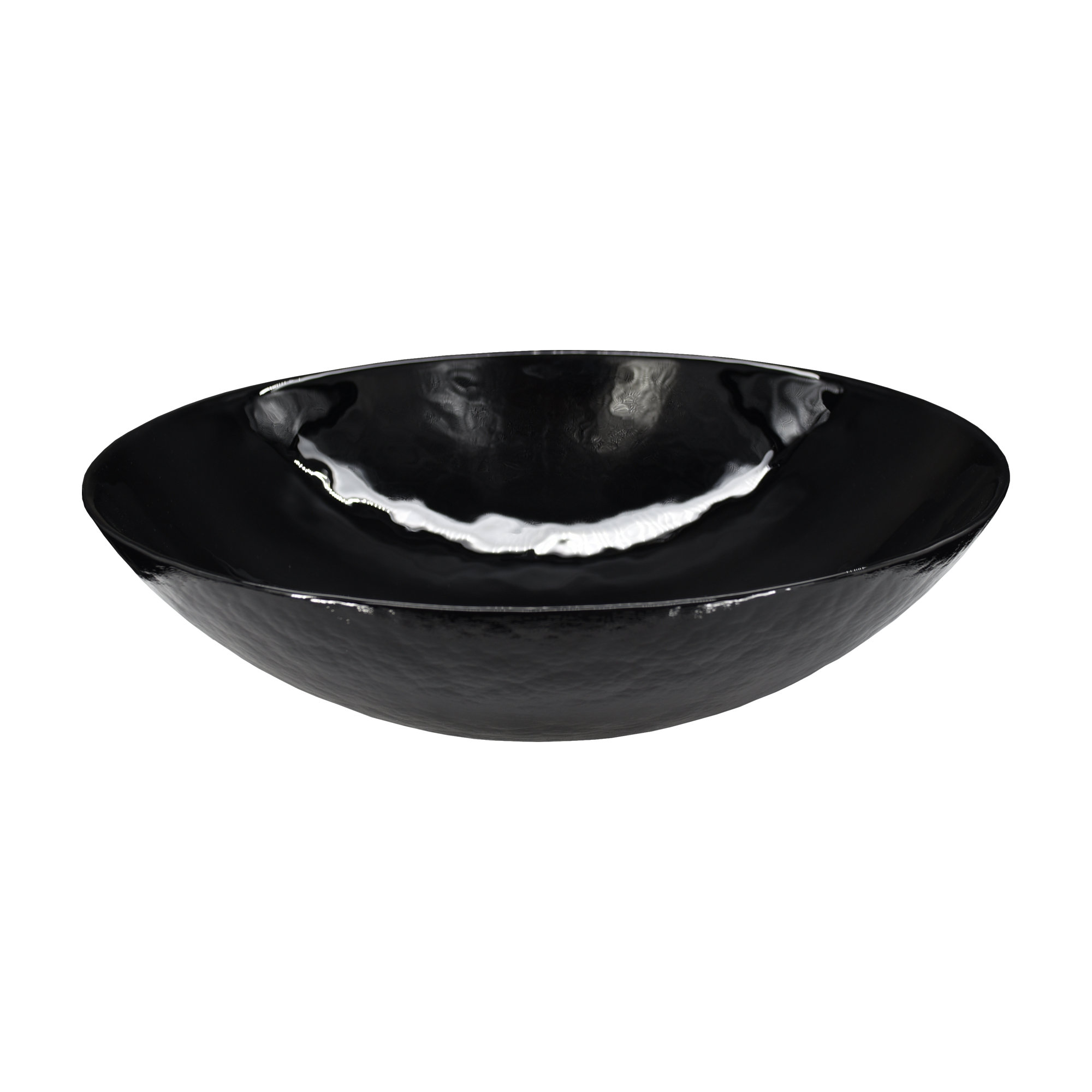 Murano Glass Handmade Circular Vessel Bathroom Sink, Abyss