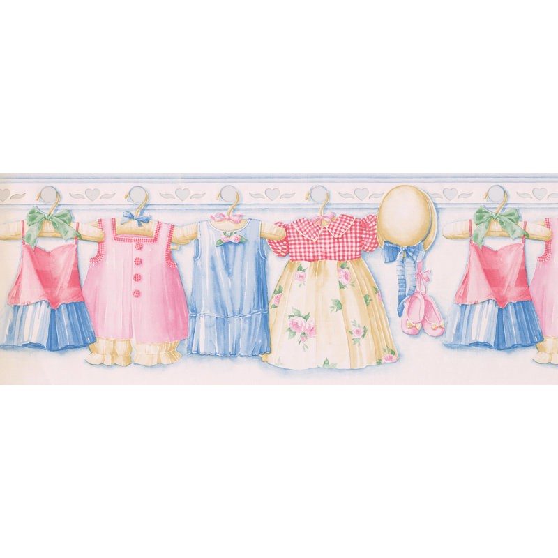 Bordure murale robes sur cintres Ardley, Bleu ciel