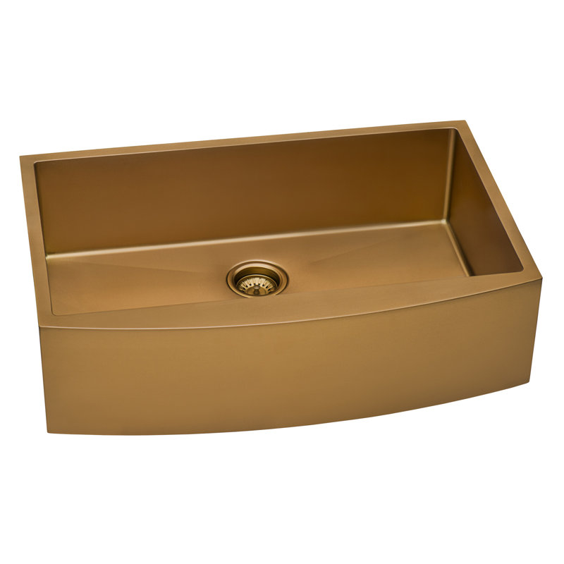 Ruvati 36-inch Apron-Front Farmhouse Kitchen Sink - Stainless Steel, Matte Bronze