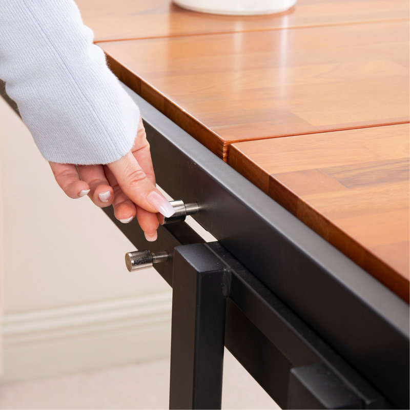 Medium-Size Rubber Wood Multifunction Convertible Dining Table,Transition Dining Table And Shelf For Home And Kitchen,Free Switch,Space-Saving For Any Need ,Wood Colour Finish