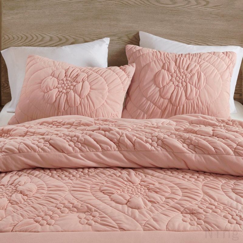 2-Piece Twin Comforter Set,Pink, Twin Comforter + 2 Additional Pieces
