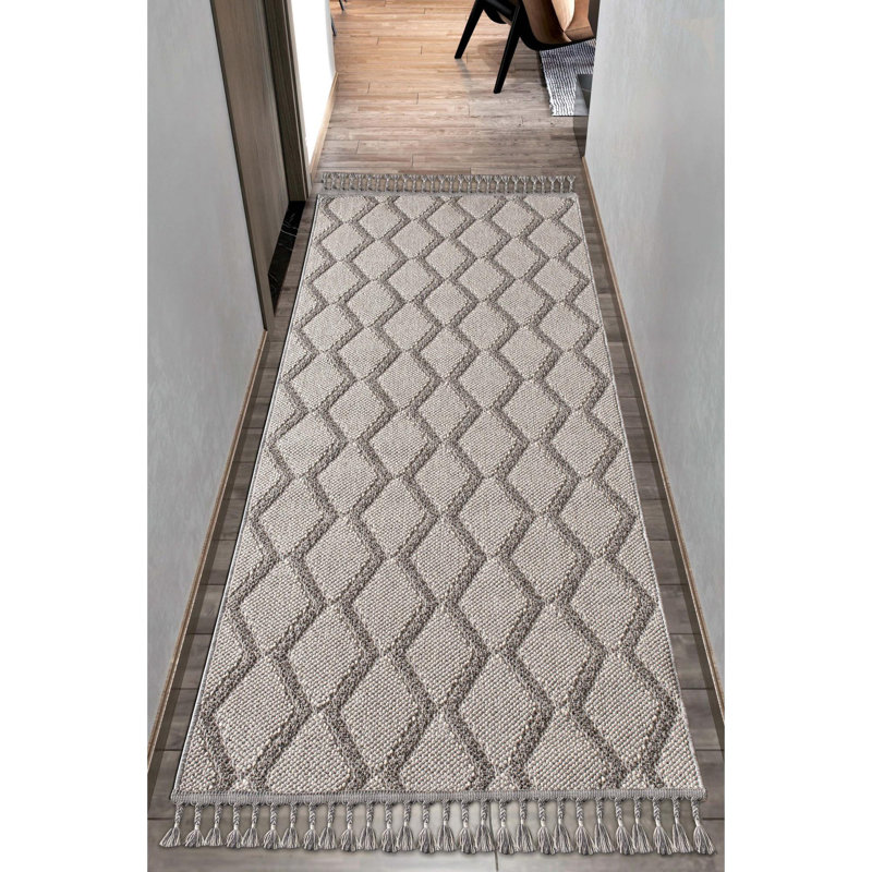 Luxurious Grey Hall Carpet, 31.5 x 59.1 Inches | 100% Polypropylene, 1.1 lbs/sq ft | Thick Pile Height: 0.3 Inches, Durable Polypropylene Backing | Ideal for Entryways & Living Rooms, Soft & Elegant Design