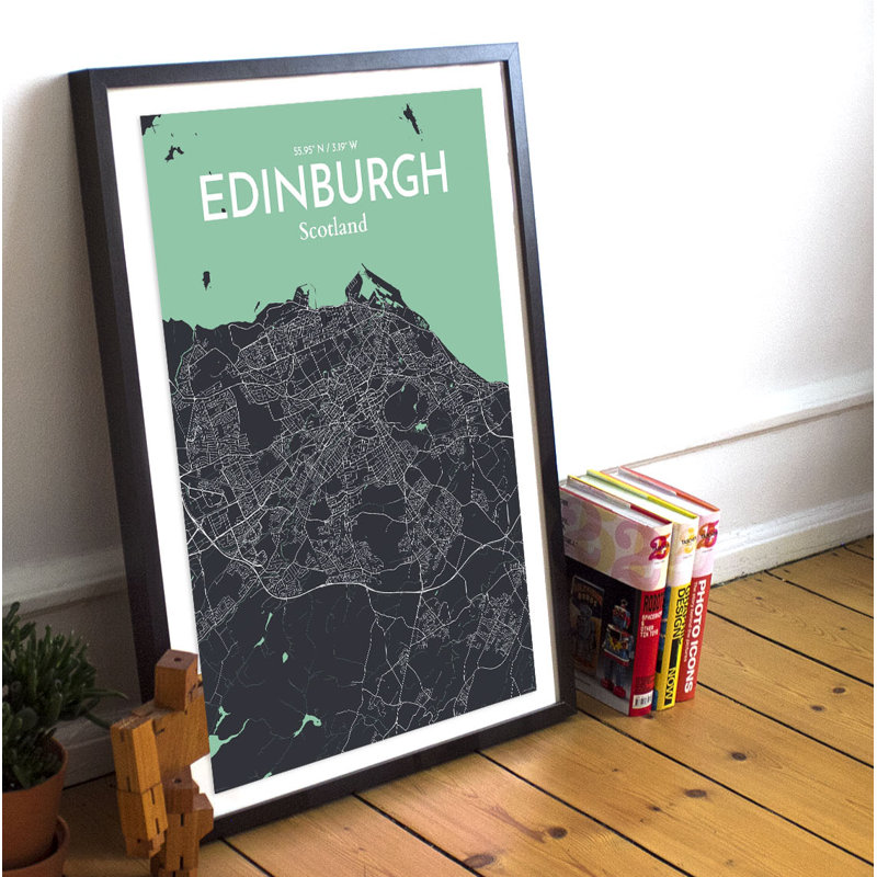 « edinburgh »-impression d’art graphique sans cadre sur papier, H 17 po x l 11 po x P 0,05 po