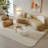 Cream fabric sofa special-shaped creative net