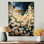 «White Blossoming Flowers Country House», art mural paysage