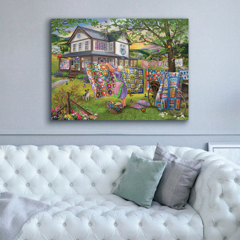 " Farmhouse Quilts " by Bigelow Illustrations, 40" H x 54" W x 1.5" D