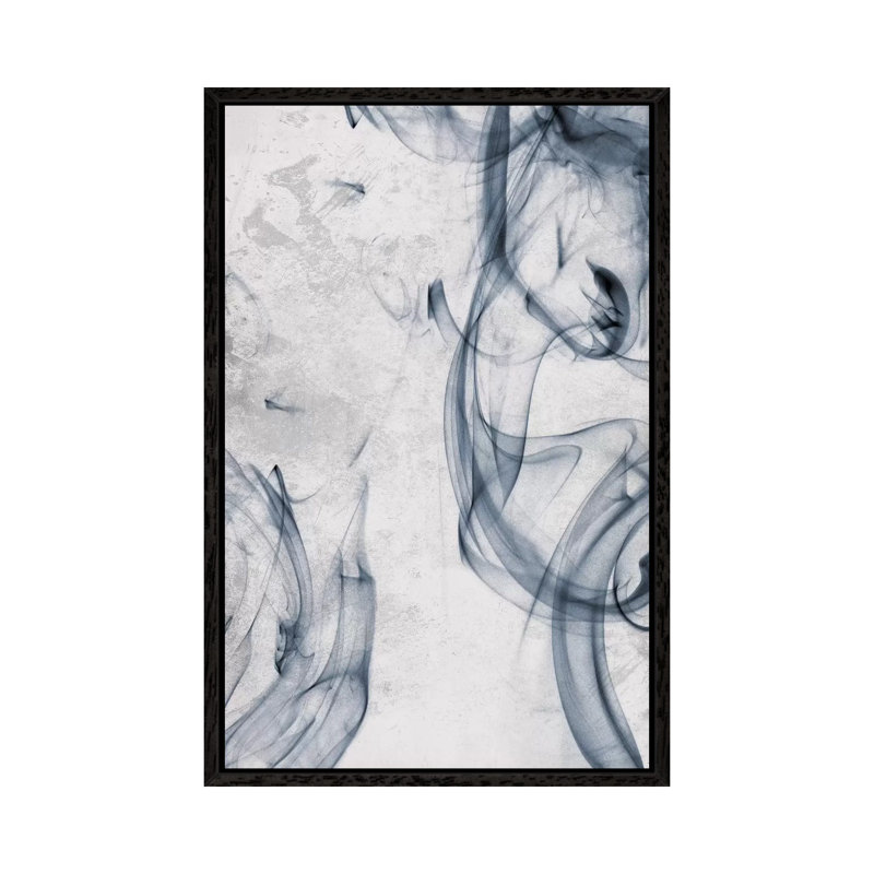 Blue Smoke 1 Piece Painting on Canvas, 66.04cm H x 45.72cm W x 3.81cm D, Black Framed