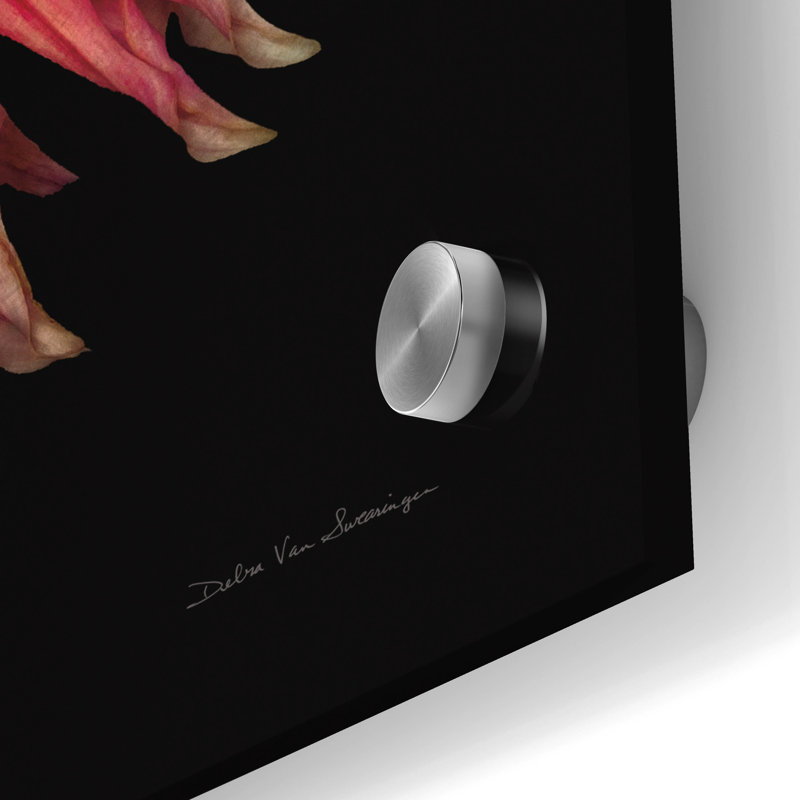 Art mural en verre épique «Dahlia 6» par Debra Van Swearingen, 24 po x 24 po, H 24 po x l 24 po