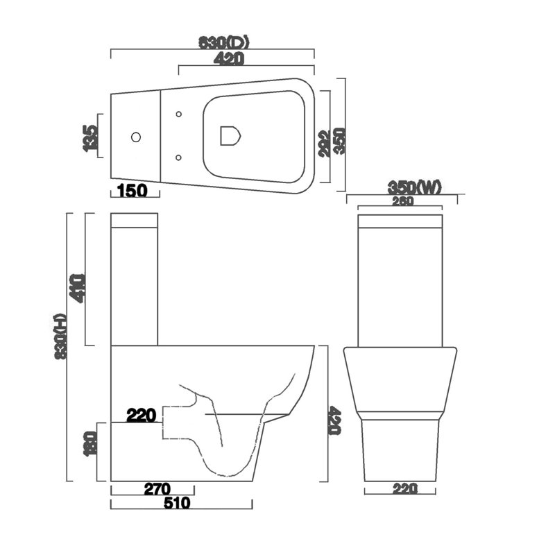 Nuie 6L LPF Close Coupled Toilets